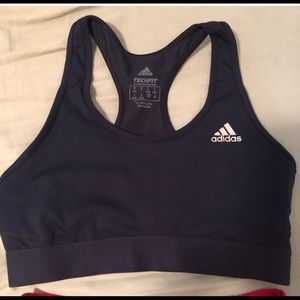 Navy blue adidas sports bra